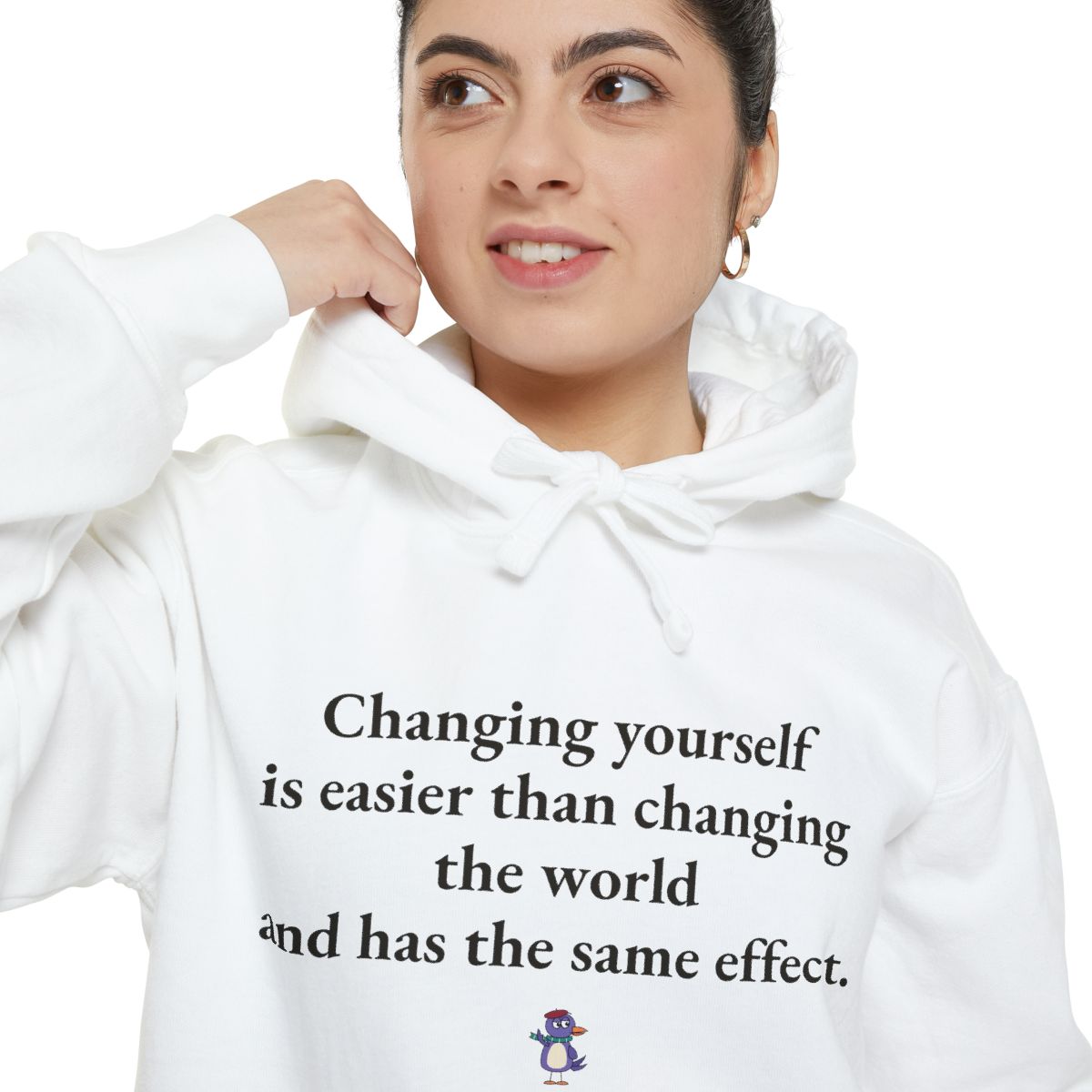 Changing yourself is easier than changing the world and has the same effect., worn