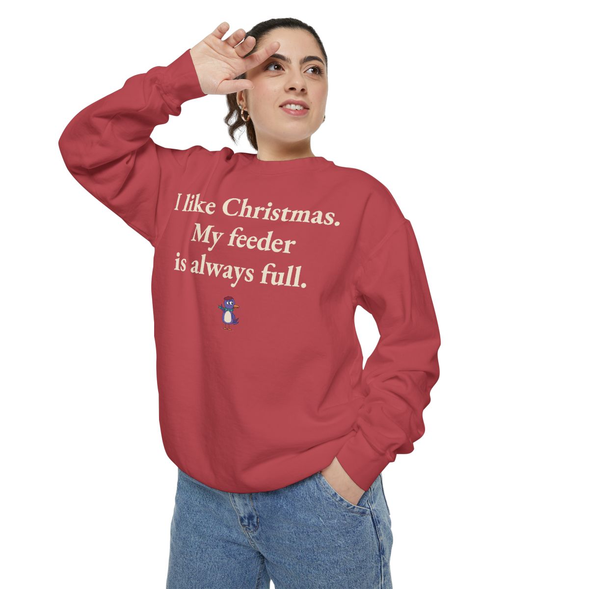I like Christmas. My feeder is always full., worn